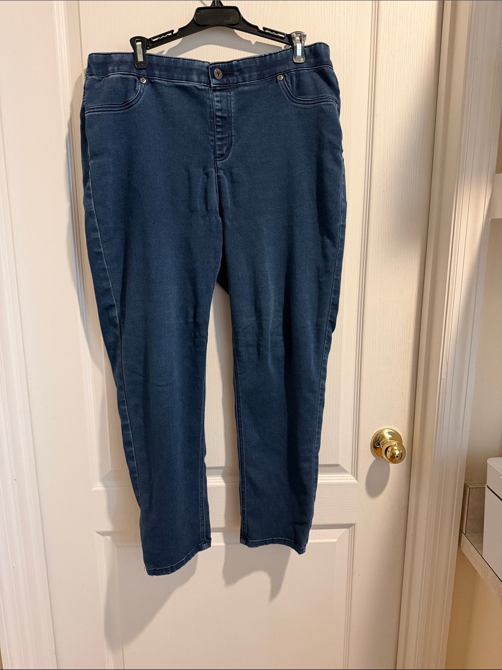 Chico's Navy Straight-Leg Stretch Jeans